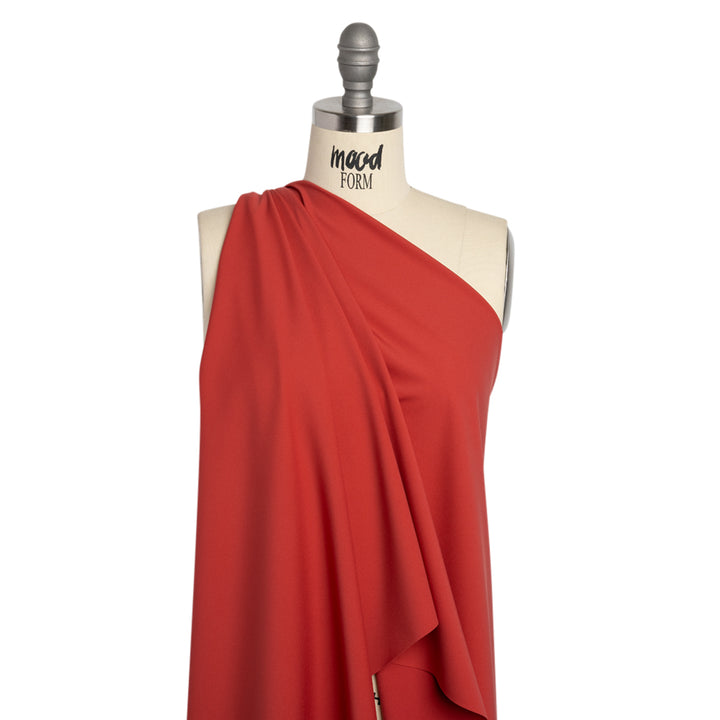 Famous Australian Designer Red Stretch Polyamide Interlock Knit Drape
