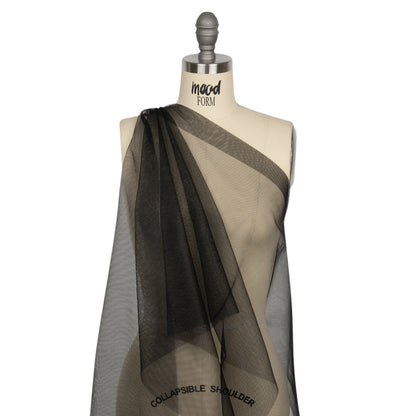 Famous Australian Designer Black Polyester Tulle Drape