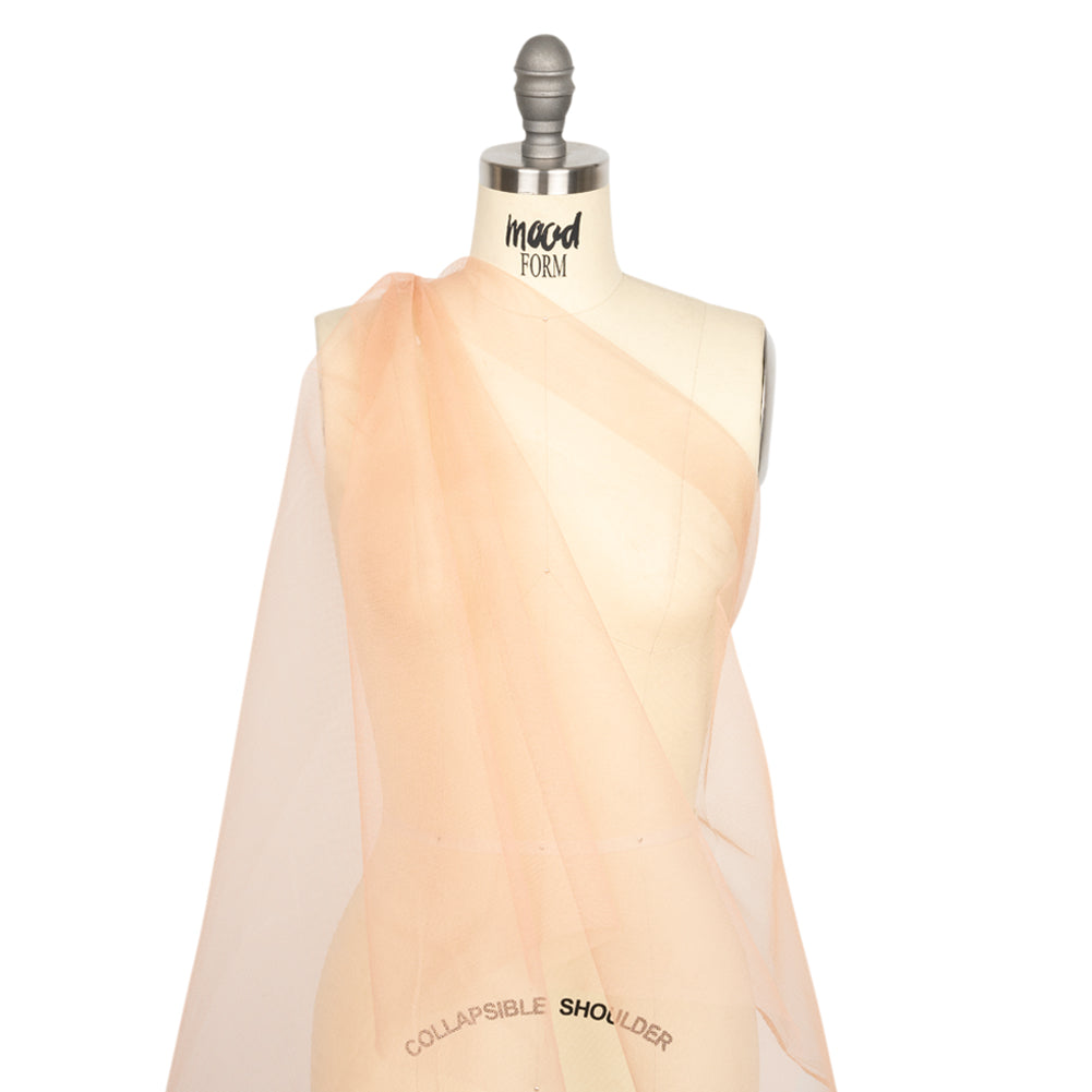 Famous Australian Designer Apricot Nectar Stiff Polyester Tulle Drape