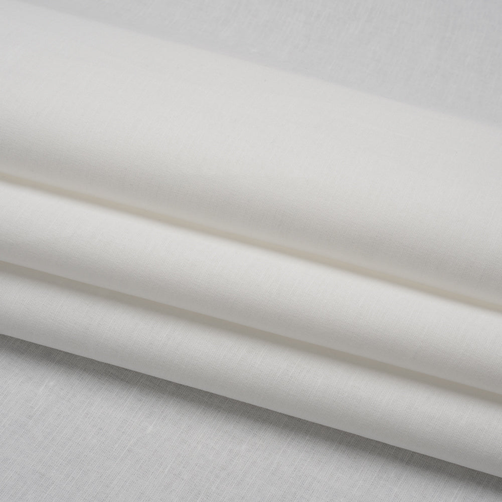 Famous Australian Designer White Linen and Cotton Woven with Soft Polyester Backing Folded