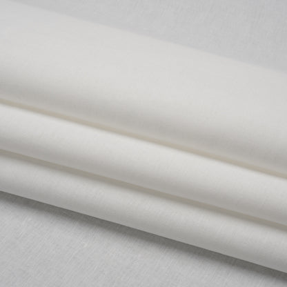 Famous Australian Designer White Linen and Cotton Woven with Soft Polyester Backing Folded