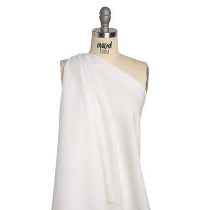 Famous Australian Designer White Linen and Cotton Woven with Soft Polyester Backing Drape