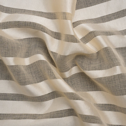 Famous Australian Designer Beige Striped Polyester Burnout Woven