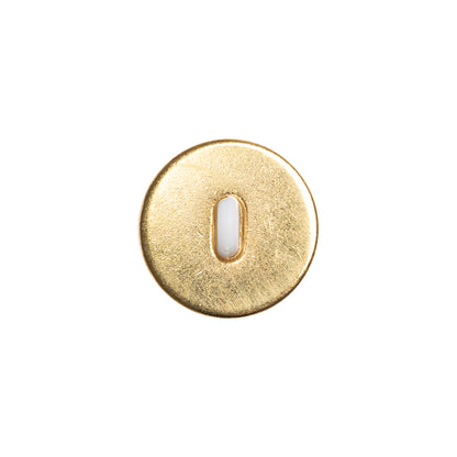 Domed Plastic Shank Back Button - White and Metallic Gold Faceted - 24L/15mm Detail