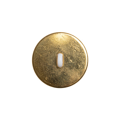Domed Plastic Shank Back Button - White and Metallic Gold Faceted - 32L/20mm Detail