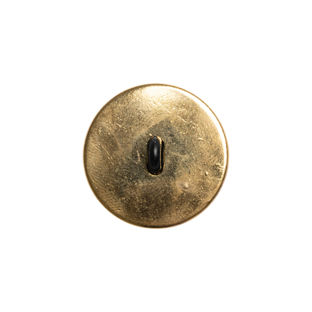 Domed Plastic Shank Back Button - Black and Metallic Gold Faceted - 32L/20mm Detail