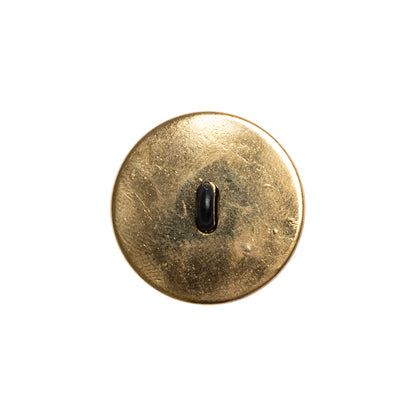 Domed Plastic Shank Back Button - Black and Metallic Gold Faceted - 32L/20mm Detail