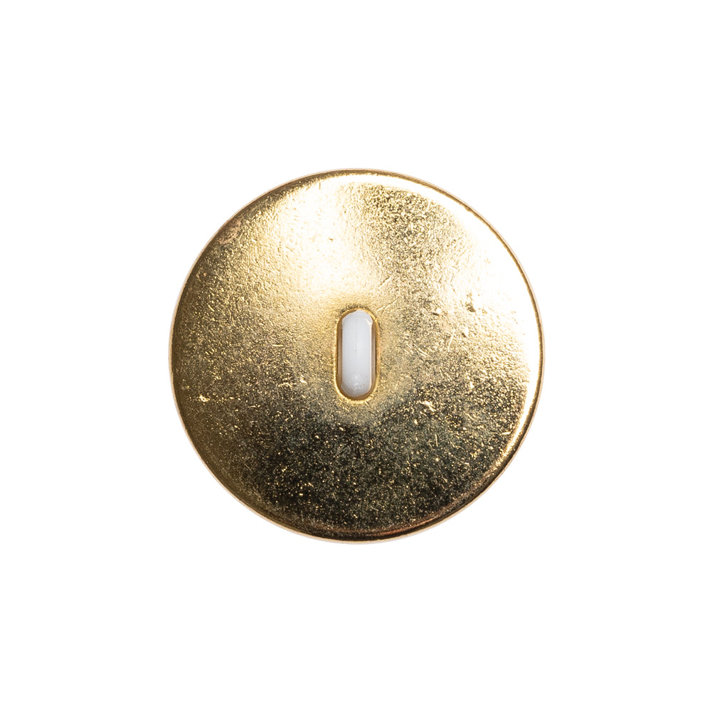 Domed Plastic Shank Back Button - White and Metallic Gold Faceted - 36L/23mm Detail