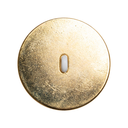 Domed Plastic Shank Back Button - White and Metallic Gold Faceted - 44L/28mm Detail