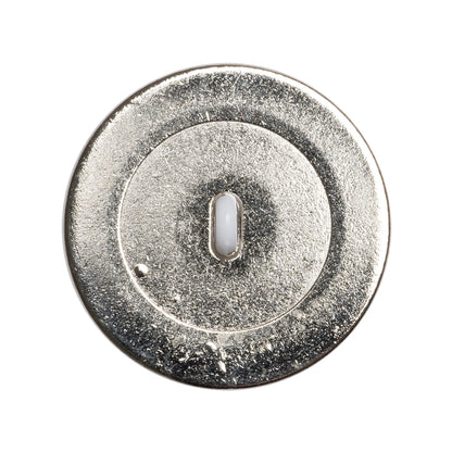Domed Plastic Shank Back Button - White and Metallic Silver Faceted - 44L/28mm Detail