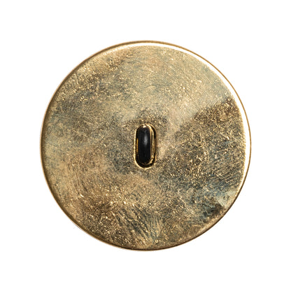 Domed Plastic Shank Back Button - Black and Metallic Gold Faceted - 44L/28mm Detail