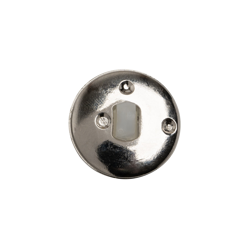 Plastic Shank Back Button - Semi-Translucent White and Metallic Silver Faceted Half Dome - 30L/19mm Detail