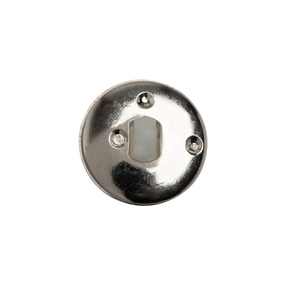 Plastic Shank Back Button - Semi-Translucent White and Metallic Silver Faceted Half Dome - 30L/19mm Detail