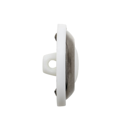 2-Piece Plastic Shank Back Button - White and Gunmetal - 40L/25.5mm Folded