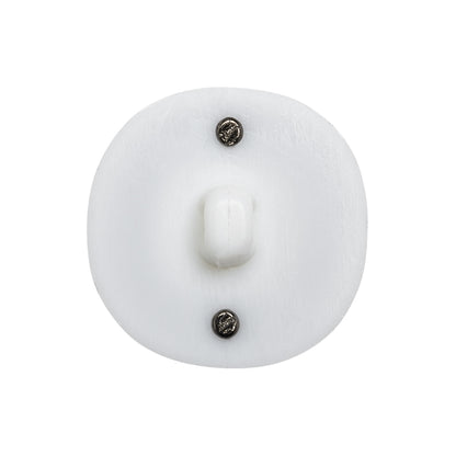2-Piece Plastic Shank Back Button - White and Gunmetal - 40L/25.5mm Detail