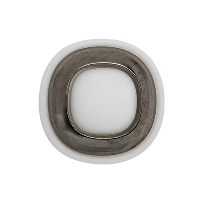 2-Piece Plastic Shank Back Button - White and Gunmetal - 40L/25.5mm
