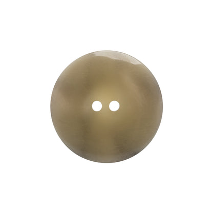 Plastic 2-Hole Button Made in Italy - Dark Brown Mottled Wide Rim - 36L/23mm Detail