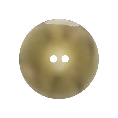 Plastic 2-Hole Button Made in Italy - Dark Brown Mottled Wide Rim - 42L/27mm Detail