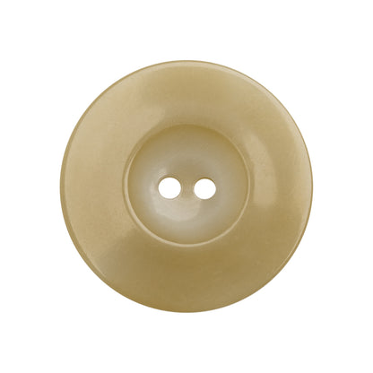 Plastic 2-Hole Button Made in Italy - Ivory Mottled Wide Rim - 42L/27mm