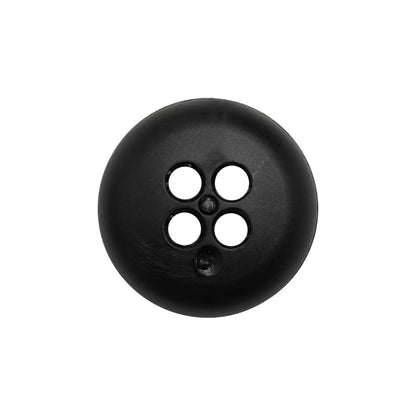 Plastic 4 Hole Button - Ribbed Black Bowl Shaped - 36L/23mm