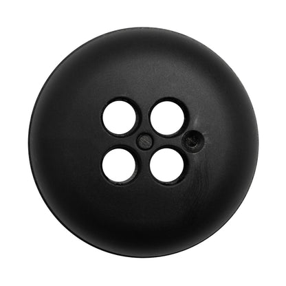 Plastic 4 Hole Button - Ribbed Black Bowl Shaped - 54L/34mm