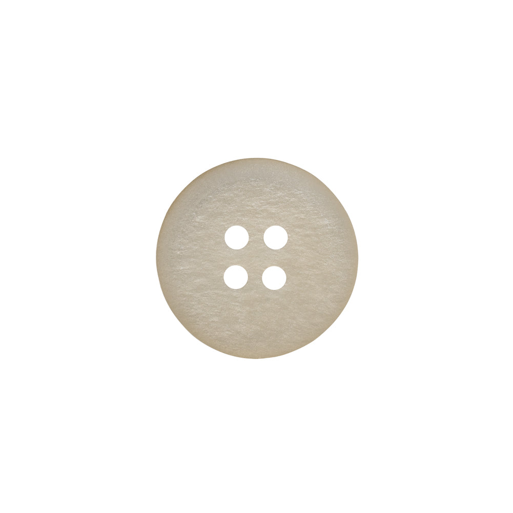 Rolled Rim 4-Hole Plastic Button - Beige and Taupe Iridescent - 24L/15mm - Detail