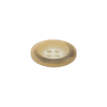 Rolled Rim 4-Hole Plastic Button - Beige and Taupe Iridescent - 28L/18mm