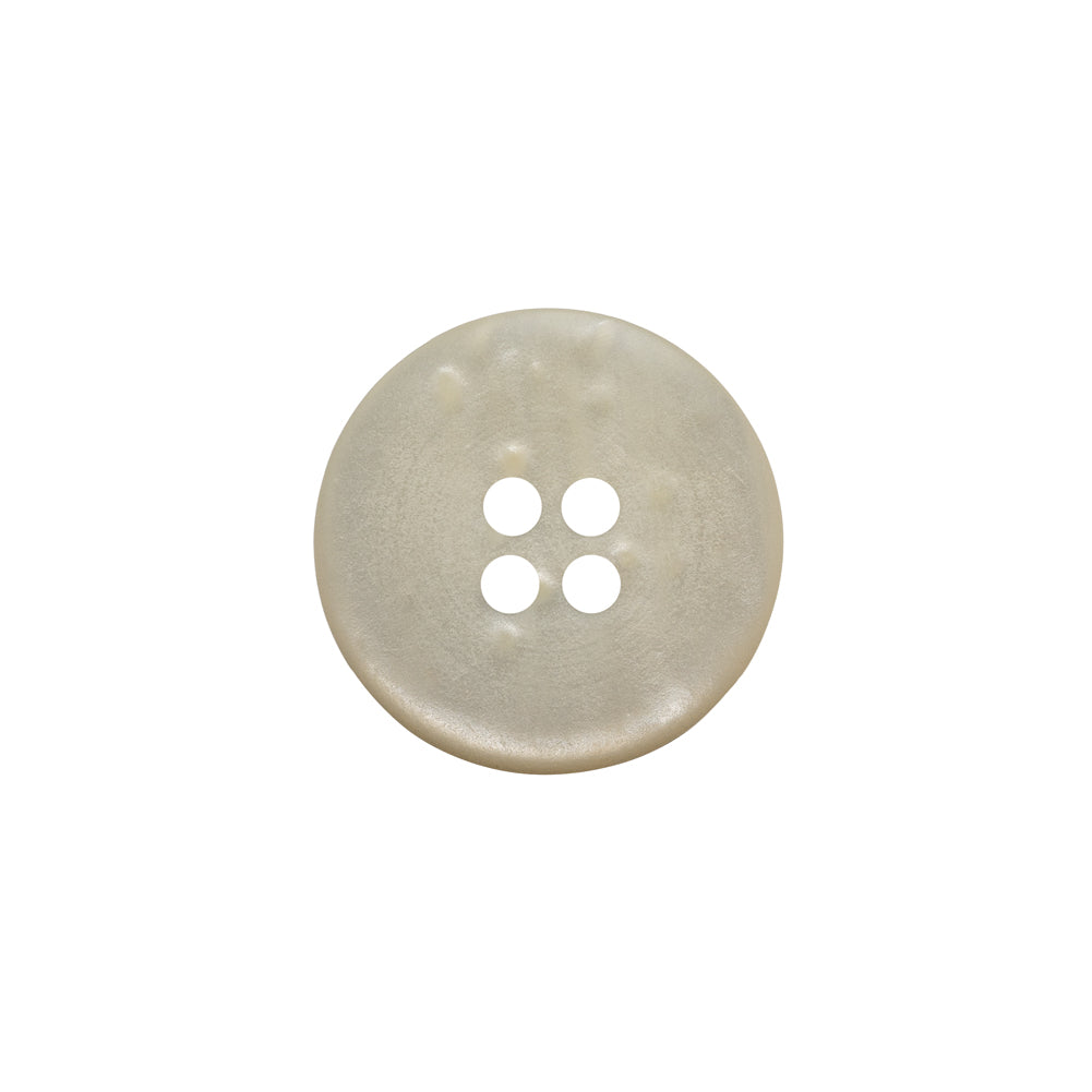 Rolled Rim 4-Hole Plastic Button - Beige and Taupe Iridescent - 28L/18mm - Detail