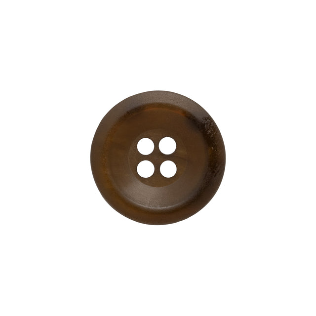 Rolled Rim 4-Hole Plastic Button - Brown Iridescent - 28L/18mm