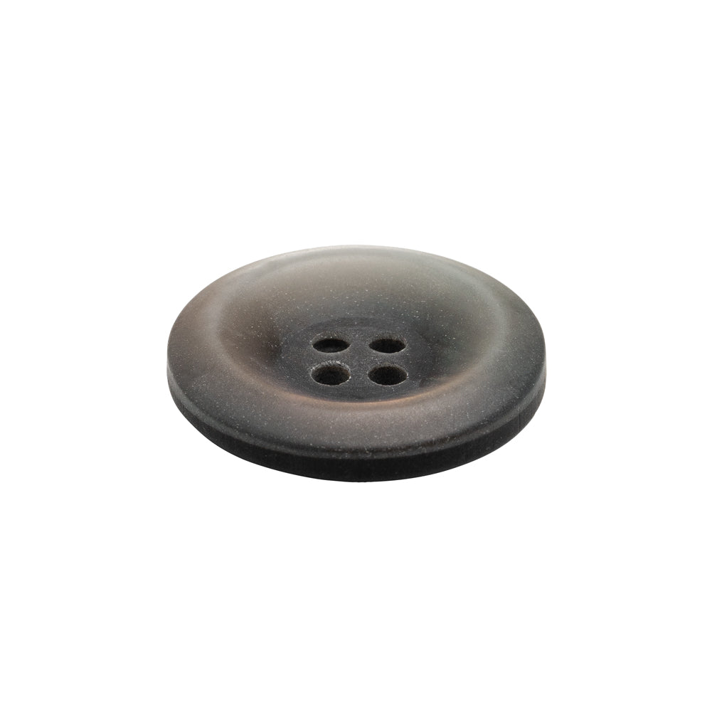 Rolled Rim 4-Hole Plastic Button - Silver and Gray Iridescent - 36L/23mm