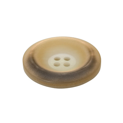 Rolled Rim 4-Hole Plastic Button - Beige and Taupe Iridescent - 40L/25.5mm