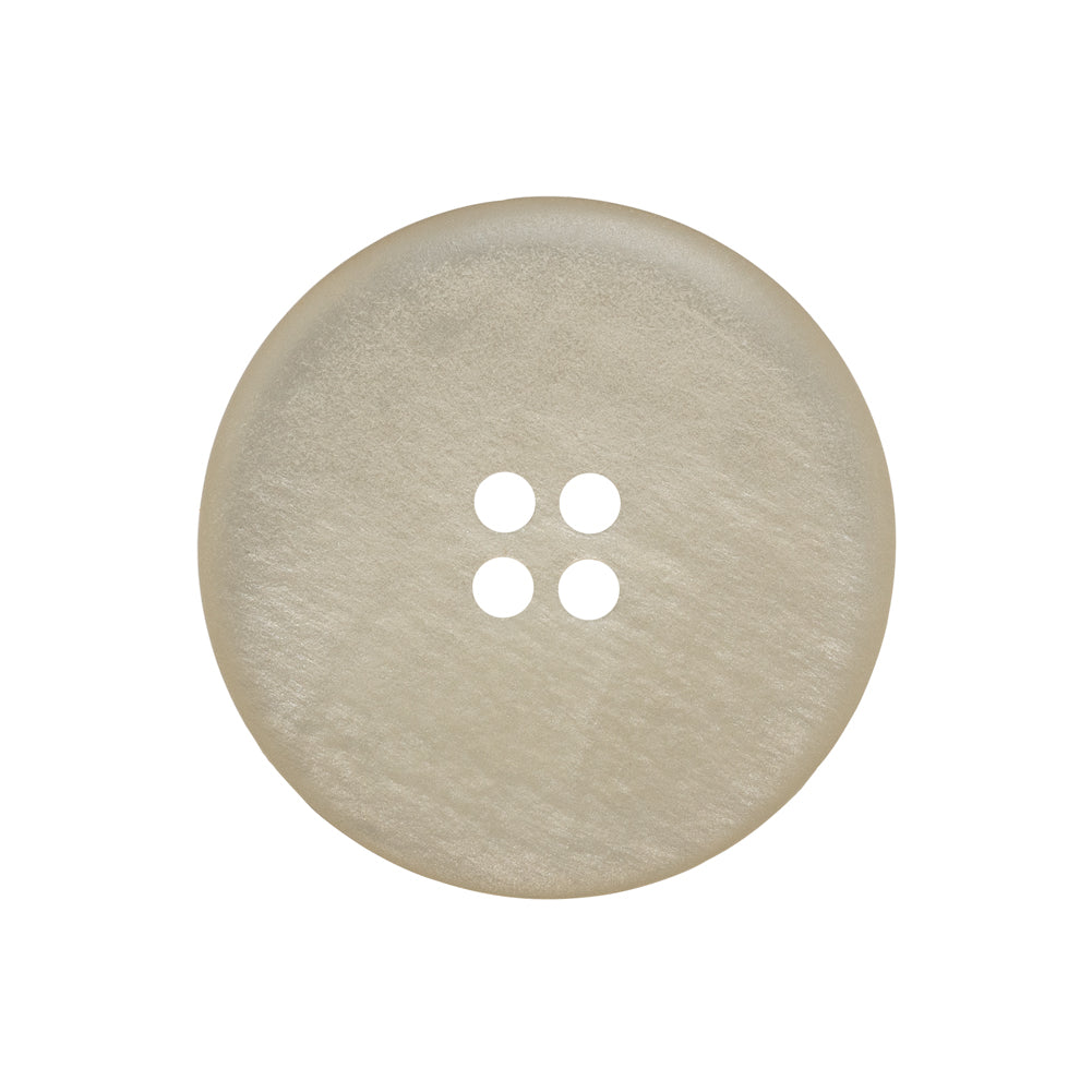 Rolled Rim 4-Hole Plastic Button - Beige and Taupe Iridescent - 40L/25.5mm - Detail