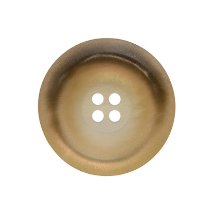 Rolled Rim 4-Hole Plastic Button - Beige and Taupe Iridescent - 40L/25.5mm