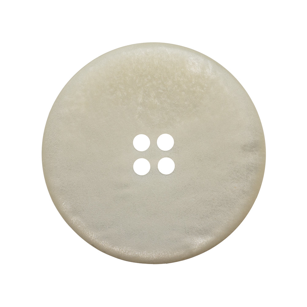 Rolled Rim 4-Hole Plastic Button - Beige and Taupe Iridescent - 44L/28mm - Detail