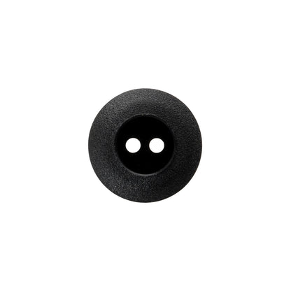 Plastic 2-Hole Button - Black Wide Matte Rim - 24L/15mm