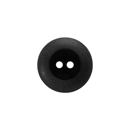 Plastic 2-Hole Button - Black Wide Matte Rim - 28L/18mm