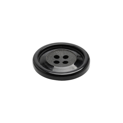 Plastic 4-Hole Button - Black Matte Center - 32L/20mm