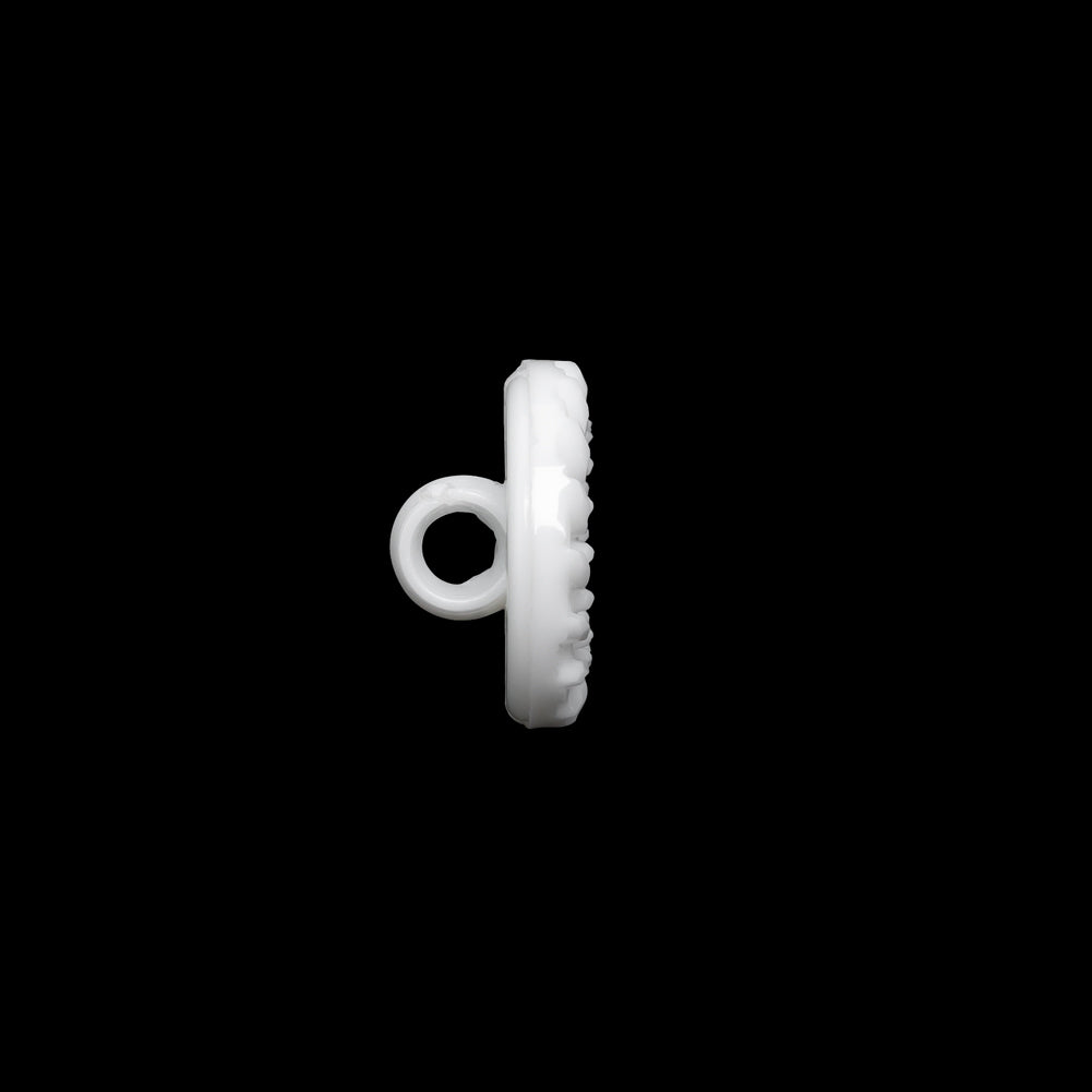 Plastic Shank Back Button - White Faux Gems and Latticework - 20L/12.5mm