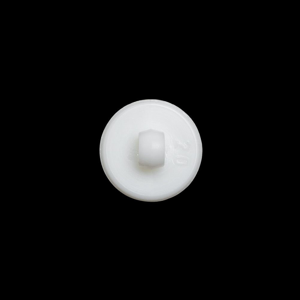 Concave Plastic Shank Back Button - White Beaded Look Embossed - 20L/12.5mm