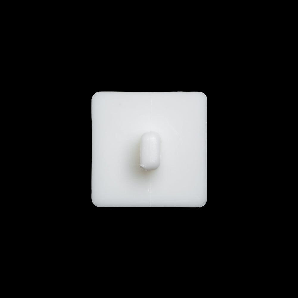 Plastic Shank Back Button - White Faceted Square - 36L/23mm - Detail