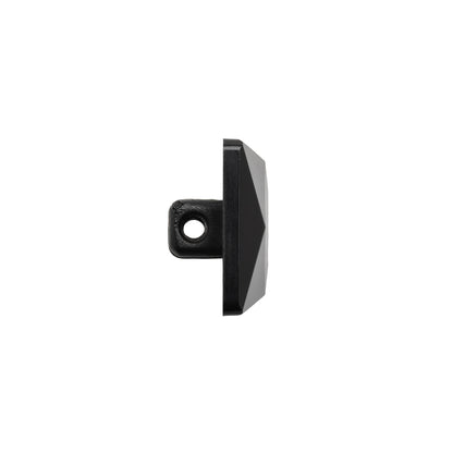 Plastic Shank Back Button - Black Faceted Square - 36L/23mm