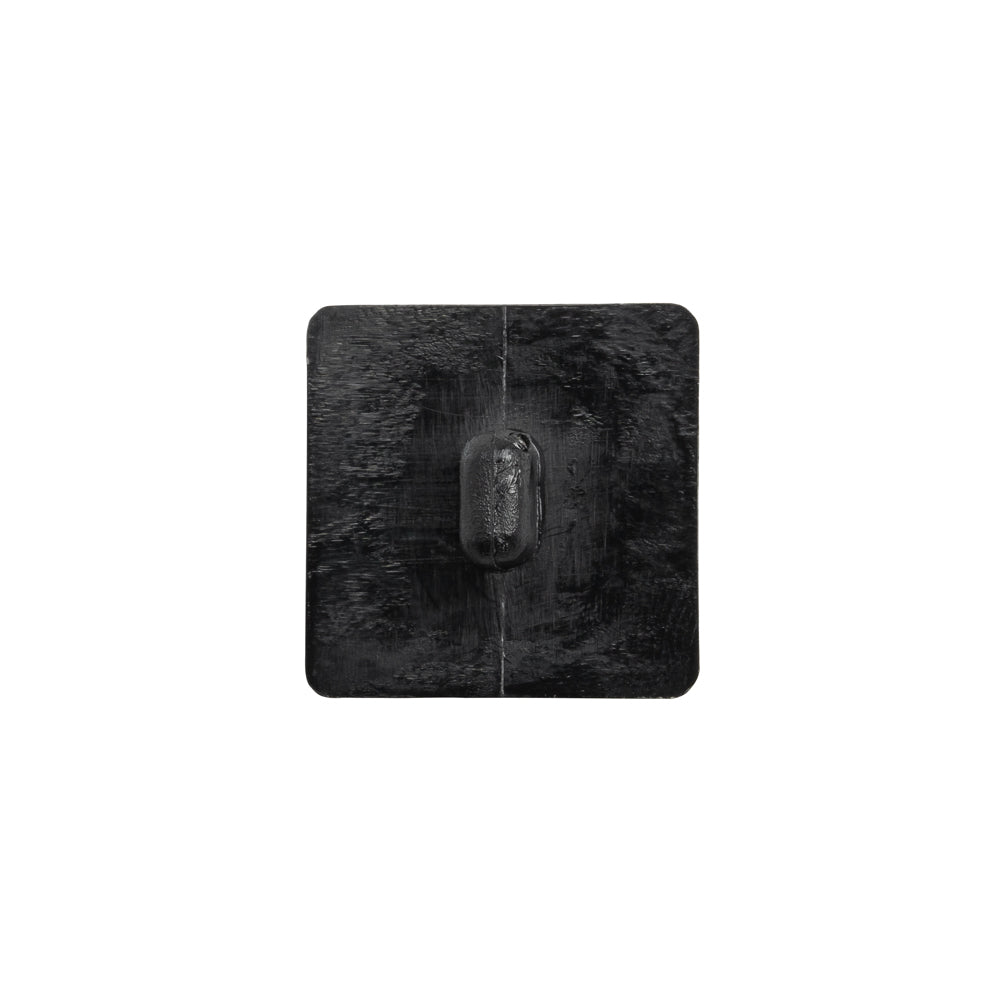 Plastic Shank Back Button - Black Faceted Square - 36L/23mm - Detail