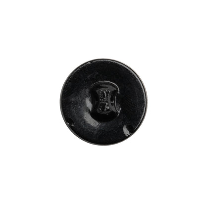 Faceted Glass Shank Back Button - Black Matte Center - 28L/18mm