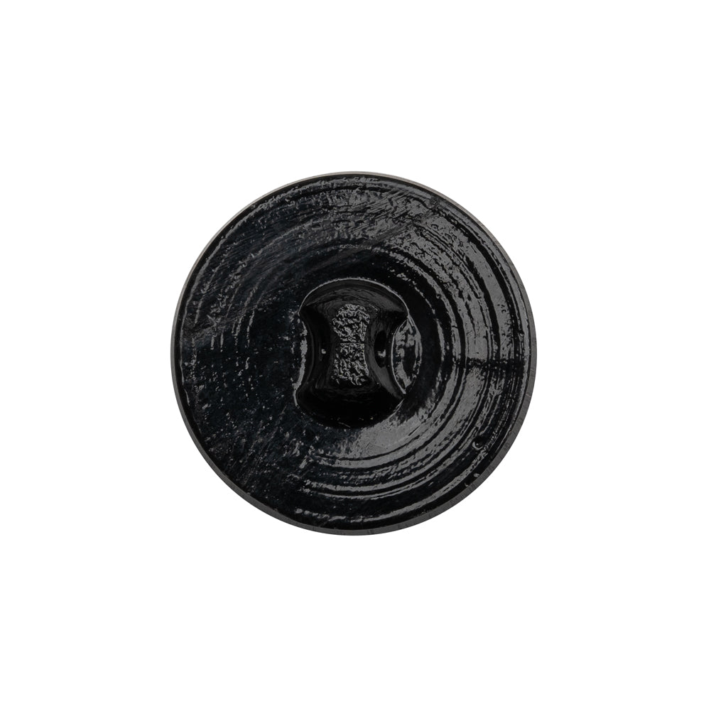 Faceted Glass Shank Back Button - Black Matte Center - 34L/21.5mm