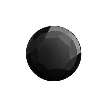 Faceted Glass Shank Back Button - Black Matte Center - 34L/21.5mm
