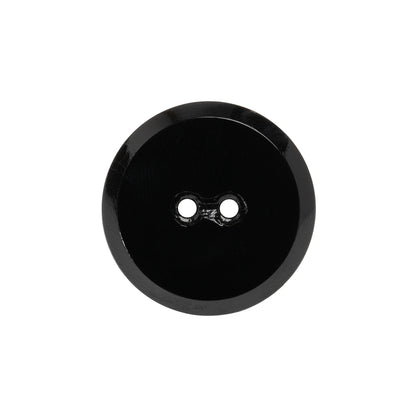 Flat Glass 2-Hole Button - Black - 35L/22mm