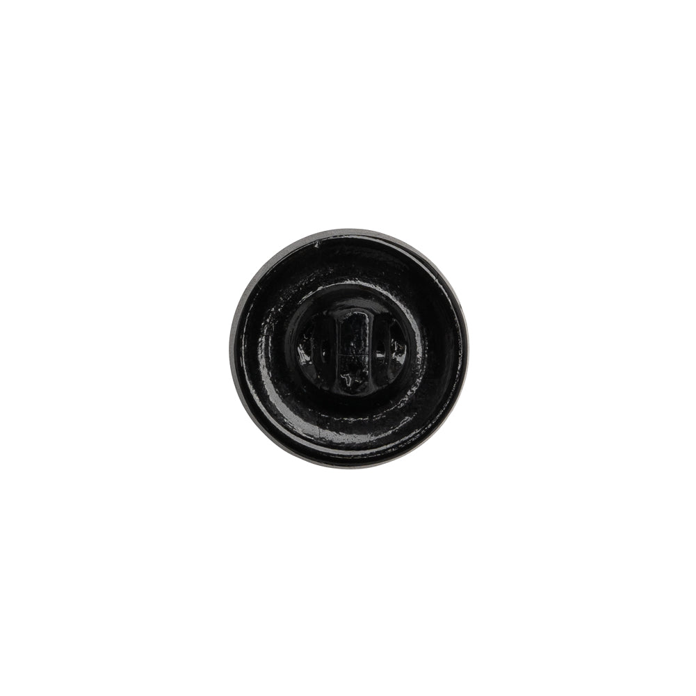 Glass Shank Back Button - Black Honeycomb Faceted - 20L/12.5mm