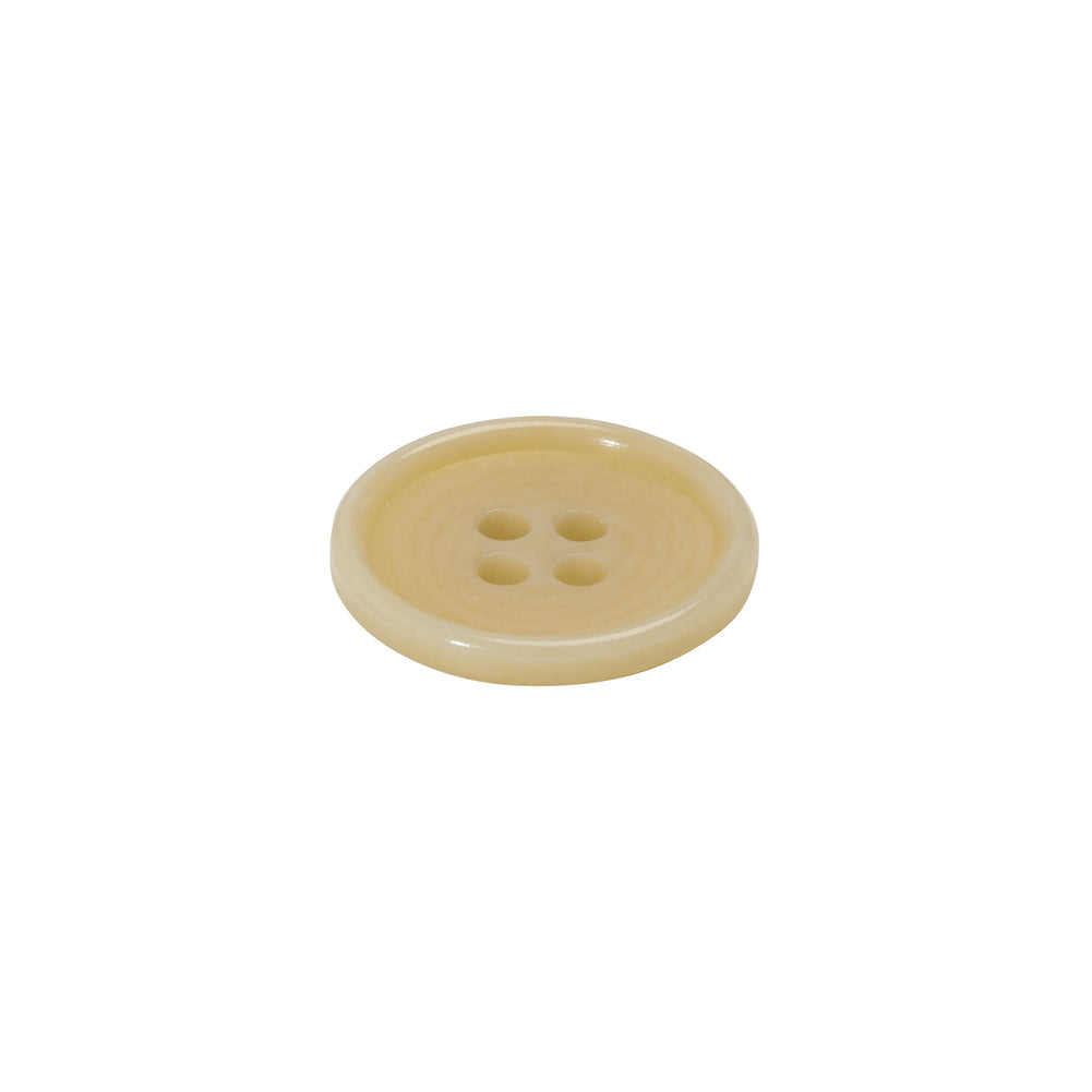 Bone 4-Hole Button - 24L/15mm - Ivory Narrow Rim - Folded