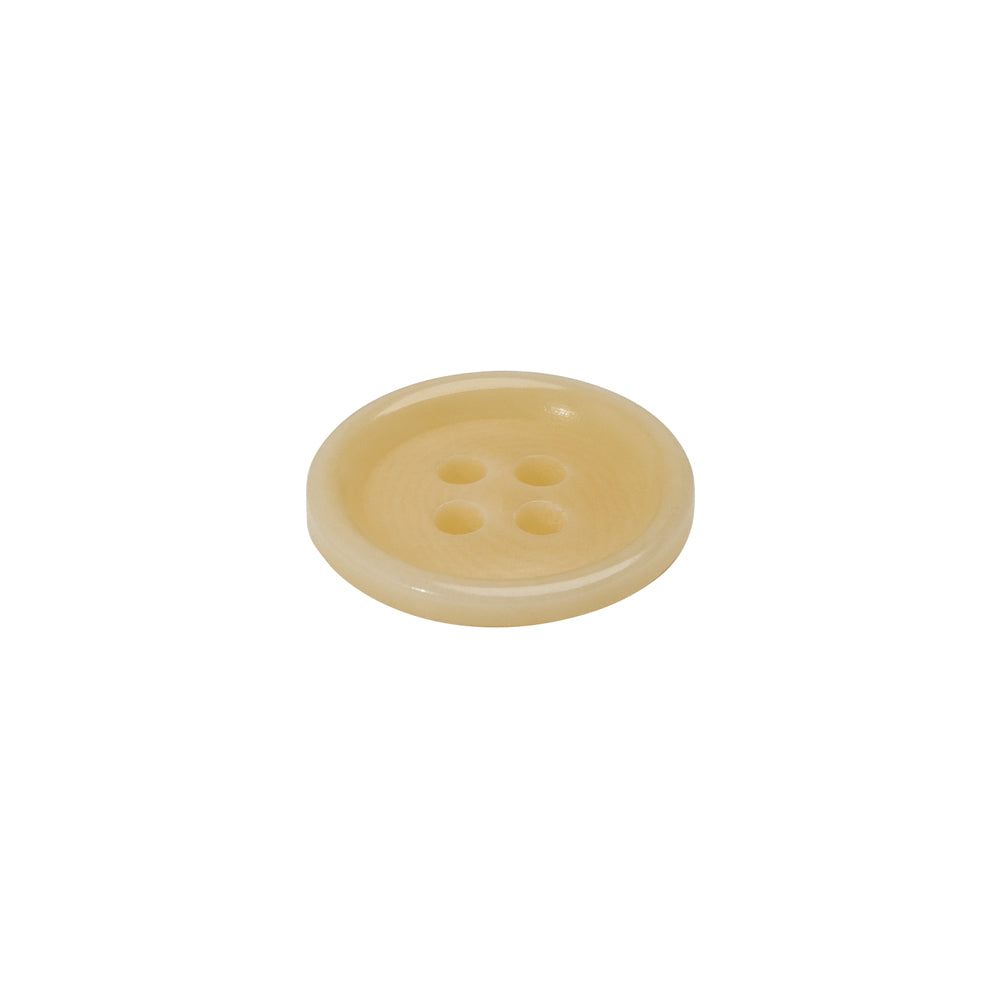 Horn 4-Hole Button - 24L/15mm - Light Beige Narrow Rim