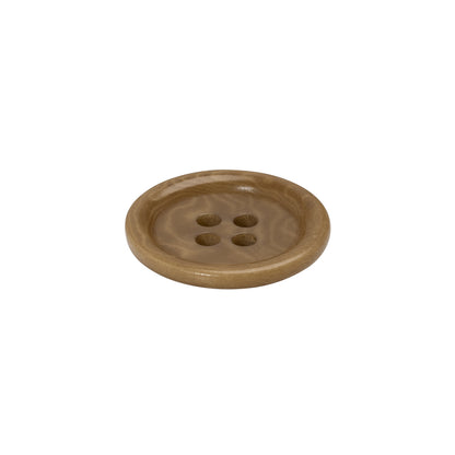 Horn 4-Hole Button - 30L/19mm - Light Brown Swirled